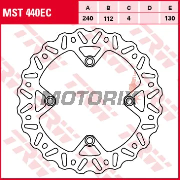 Brzdový kotouč -TRW- MST440EC, 240mm, Husqvarna CR125 (2011-2013), TC250/250 4T (2011-2013), TE250/310/449/511/610/630 (2005-2014), TXC250/511 (2011-2013), WR125 (2011-2013)