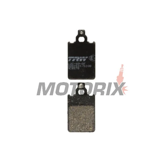 Brzdové destičky -TRW- MCB578, Aprilia AF1/RS/RX/SX/Tuono/Tuareg 50, Cagiva Aletta/Elefant/W8 125-200, Derbi GPR 50/75, Fantic Caballero/Koala/Raider, KTM SX 60/65, Malaguti Centro/F15 Firefox 50, Simson Schikra/Sperber 50/125, Yamaha DT 50R