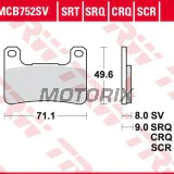 Brzdové destičky -TRW- MCB752SV, Harley-Davidson XR1200X Sportster + Hyosung GT650R Comet/GV700 Aquila + Kawasaki H2 Ninja SX/Z1000-Z1000SX/ZX10R/ZX1000 Ninja + Suzuki GSX1300R Hayabusa/GSX-R600-1000/GSX-S1000 (2004-2020)