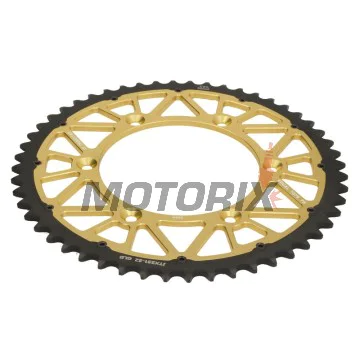 Zadní rozeta -JT- JTX251,52GLD, 52 zubů, zlatý, hybridní, Yamaha FX 250 2016-2018, TT-R 230 2005-2017, WR 250 1999-2020, WR 400 1999-2002, WR 426 2001-2002, WR 450 2003-2020, YZ 125/250 1999-2020, YZ 400 1999, YZ 426 2000-2002, YZ 450 2003-2018