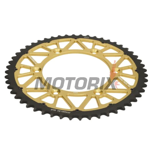 Zadní rozeta -JT- JTX251,52GLD, 52 zubů, zlatý, hybridní, Yamaha FX 250 2016-2018, TT-R 230 2005-2017, WR 250 1999-2020, WR 400 1999-2002, WR 426 2001-2002, WR 450 2003-2020, YZ 125/250 1999-2020, YZ 400 1999, YZ 426 2000-2002, YZ 450 2003-2018