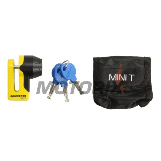 Zámek brzdového kotouče -OXFORD- Mini T 5.5mm, žlutý