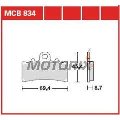 Brzdové destičky -TRW- MCB834, BMW C 400 GT, G 310; KTM Duke/RC 125/200/390 (2011-2020)