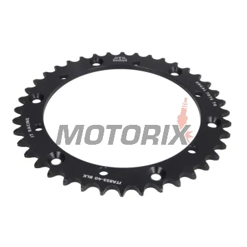 Zadní rozeta -JT- JTA853,40BLK, 40 zubů, černý, hliníkový, Kreideler 170 170 2004-2006, Yamaha IT 175 1980-1983, IT 200 1984-1986, IT 250 1981-1984, TT 250 1989-2004, TT 350 1986-1992, TT-R 250 1999-2006, WR 200 1991-1993, WR 250 1990-1998