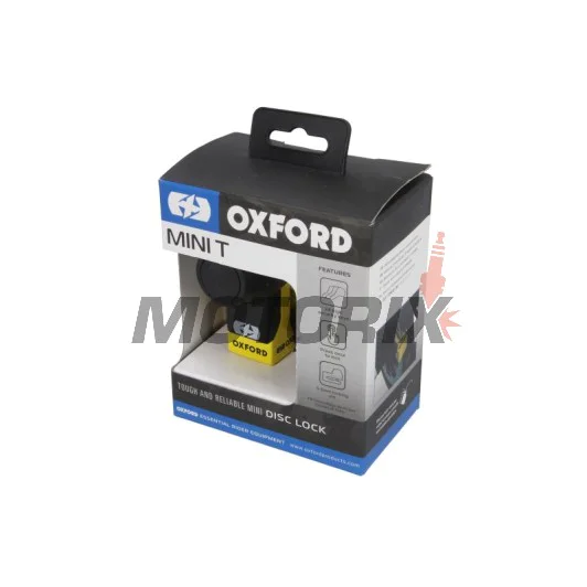 Zámek brzdového kotouče -OXFORD- Mini T 5.5mm, žlutý