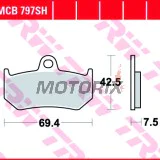 Brzdové destičky -TRW- MCB797SH, MV Agusta Brutale 910/920/989R/990R/1078R/1090R-RR, F4 750/1000/1078RR