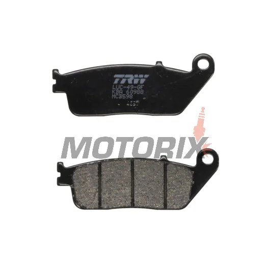 Brzdové destičky -TRW- MCB598, BMW C 600/650/Evolution, Cagiva Gran Canyon/Navigator, Honda CB/CBF/CBR/Hornet/Forza/Shadow, Kawasaki J/Z/KLE, Kymco Downtown/Xciting, Suzuki Burgman/Bandit, Triumph Bonneville/Tiger, Yamaha MT-01/WR - 1987-2022
