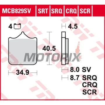 Brzdové destičky -TRW- MCB829SV, BMW S1000RR/S1000R (2009-2018)