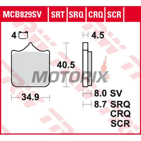 Brzdové destičky -TRW- MCB829SV, BMW S1000RR/S1000R (2009-2018)
