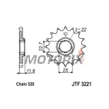 Přední pastorek -JT- JTF3221,12, 12 zubů, Polaris Big Boss 250 1989, 1991-1992, Magnum 425 1995-1998, Scrambler 400 1995-1999, Sport 400 1994-1995, Sportsman 350 1993, Trail Blazer 250 1995-1999, Trail Boss 250 1987-1992