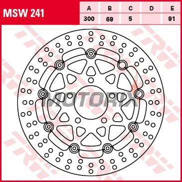 Brzdový kotouč -TRW- MSW241, 300mm, Suzuki GSX-R600, GSX-R750, GSX-R1000 (2003-2005)
