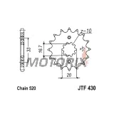Přední pastorek -JT- JTF430,14, 14 zubů, Kawasaki KX 250 2004-2005, Suzuki GS 250 1979, GSX 250 1979, RM-Z 250 2004-2006