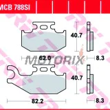 Brzdové destičky -TRW- MCB788SI, Suzuki LT-A KingQuad 400/450/500/700/750 (2005-2017), Suzuki LT-F KingQuad 400 (2008-2016)