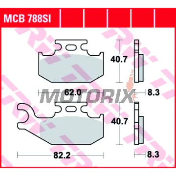Brzdové destičky -TRW- MCB788SI, Suzuki LT-A KingQuad 400/450/500/700/750 (2005-2017), Suzuki LT-F KingQuad 400 (2008-2016)