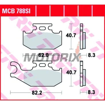 Brzdové destičky -TRW- MCB788SI, Suzuki LT-A KingQuad 400/450/500/700/750 (2005-2017), Suzuki LT-F KingQuad 400 (2008-2016)