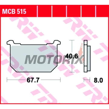 Brzdové destičky -TRW- MCB515, Kawasaki GPZ 400 (1983-1984), GT 750 (1982-1996), Z 400/550/650 KZ/750/1000A/1100GP-ST (1980-1993)
