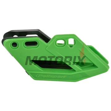 Vodítko řetězu -POLISPORT- zelený, polyuretan, KAWASAKI KXF 250 2009-2021