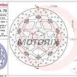 Brzdový kotouč -BREMBO- 78B40870, Aprilia Mana, RS, RSV, Shiver, Tuono/Benelli TnT, Tornado/Cagiva Mito/Ducati Monster, SS, ST, Sport/KTM Duke, RC8, Super Duke/Moto Guzzi V11/Yamaha FZR, TDR, XJR (1987-2015)