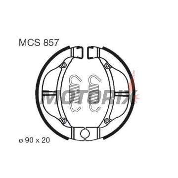 Brzdové čelisti -TRW- MCS857, 90x20mm, Kawasaki KLX 110 (2002-2018), KX 80, Suzuki RM 60 (2003-2005)