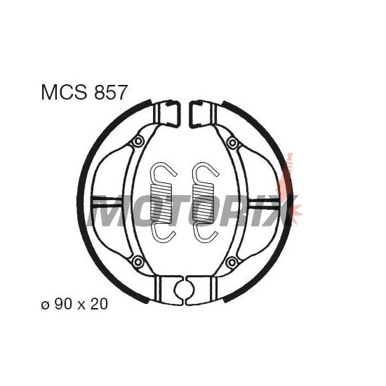 Brzdové čelisti -TRW- MCS857, 90x20mm, Kawasaki KLX 110 (2002-2018), KX 80, Suzuki RM 60 (2003-2005)