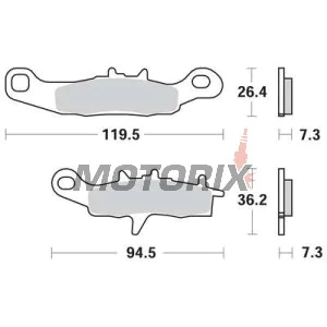 Brzdové destičky -TRW- MCB697SI, Kawasaki KFX 700 V-Force; KL/KLX/KLR 250; KX 80/85/100; Suzuki RM 85/85L/100