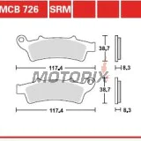 Brzdové destičky -TRW- MCB726SRM, sintrované, Aprilia Atlantic/Scarabeo/Sportcity (125-500, 2003-2015); Kymco People 125i GT; Malaguti Madison 250/400; Peugeot Elyseo 125; Piaggio Beverly 350