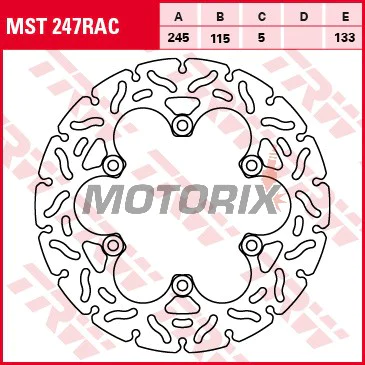 Brzdový kotouč -TRW- MST247RAC, 245mm, Ducati Monster 750 + Yamaha FZR/FZS/RD/TDM/TRX/XJ/XJR/XT/YP/YZF/R1 (1984-2016)