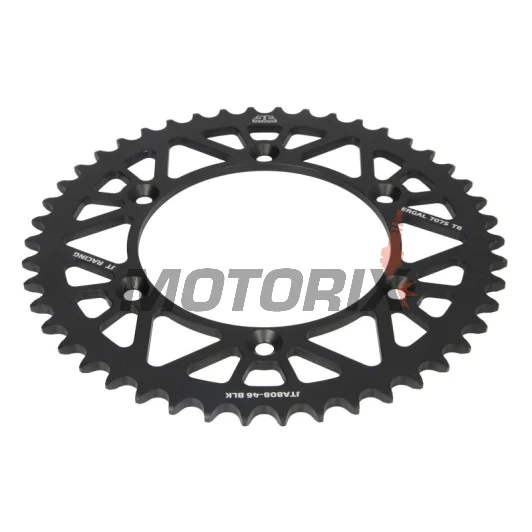 Zadní rozeta -JT- JTA808,46BLK, 46 zubů, černý, hliníkový, Kawasaki KLX 400 2003, Suzuki DR 350 1990-1993, DR-Z 400 2000-2007