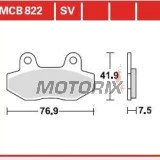 Brzdové destičky -TRW- MCB822SV, Honda CH125 Spacy, Hyosung Comet/GT/GV Aquila/RX/XRX/Karion, Kymco Pulsar 125 (1998-2010)