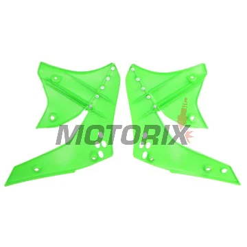 Přední boční plasty -POLISPORT- zelené, KAWASAKI KX 250 2006-2008