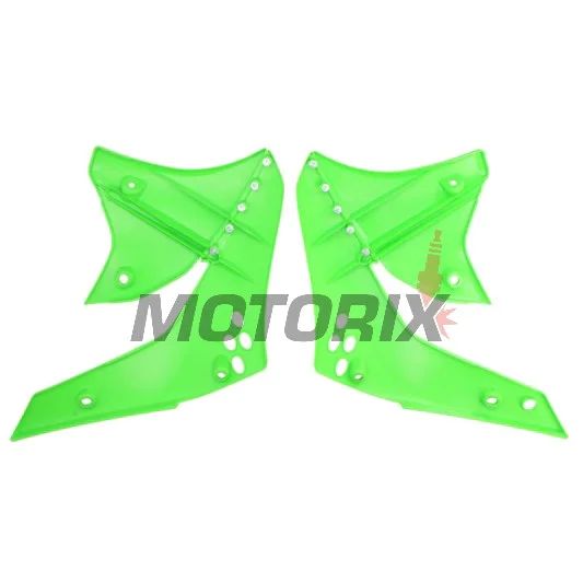 Přední boční plasty -POLISPORT- zelené, KAWASAKI KX 250 2006-2008