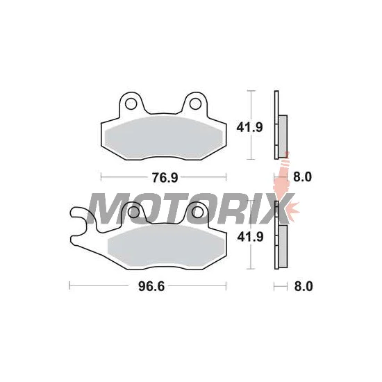 Brzdové destičky -TRW- MCB582SH, ATK 250/260/406, CAN-AM Commander/Maverick 800/1000, Kawasaki Brute Force/KLX/KVF/Teryx, Suzuki DR/RM/LT-R, Yamaha TT/WR/XTZ/YFM/YFZ/YXR/YZ (1989-2020)