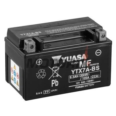 Akumulátor -YUASA- YTX7A-BS, 6Ah 12V