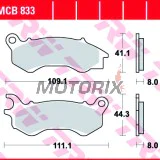 Brzdové destičky -TRW- MCB833, Honda NSC Vision 50/110, Honda PCX 125/150 (2010-2019)