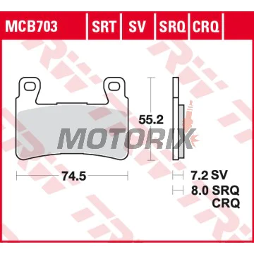 Brzdové destičky -TRW- MCB703SV, Honda CB 1300F (2003-2004)