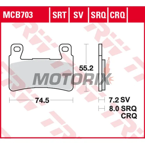Brzdové destičky -TRW- MCB703SV, Honda CB 1300F (2003-2004)