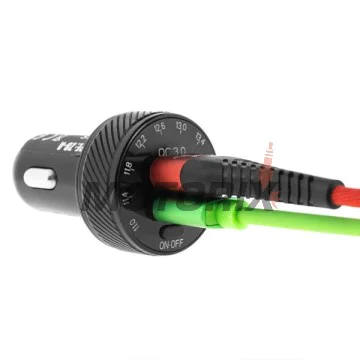USB adaptér do zapalovače -4 RIDE- 12V, 2xUSB 3.0 + voltmetr - univerzální