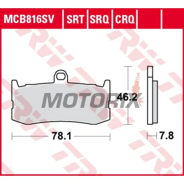 Brzdové destičky -TRW- MCB816SV, Triumph Daytona 675 (2009-2016)