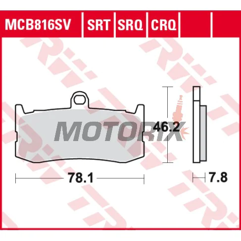 Brzdové destičky -TRW- MCB816CRQ, Triumph Daytona 675 (2009-2016)