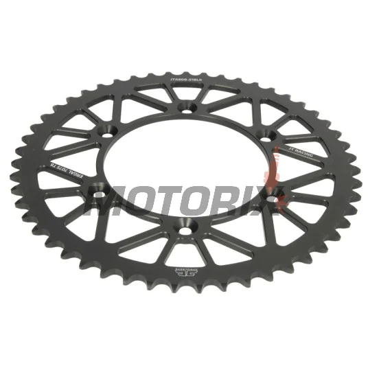 Zadní rozeta -JT- JTA808,51BLK, 51 zubů, černý, hliníkový, Kawasaki KLX 400 2003, Suzuki DR 350 1990-1999, DR-Z 250 2001-2007, DR-Z 400 2000-2017, RM 100 1979-1982, RM 125 1983-2012, RM 250 1987-2012, RM-X 250 1989-2001, RM-X 450 2010-2019