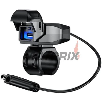 USB adaptér -4 RIDE- USB Type C, s držák pro řídítka 22mm - univerzální