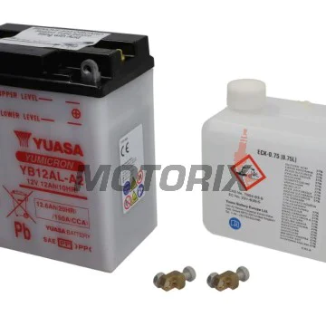 Akumulátor -YUASA- YB12AL-A2+ELEKTROLI, 12.6Ah 12V