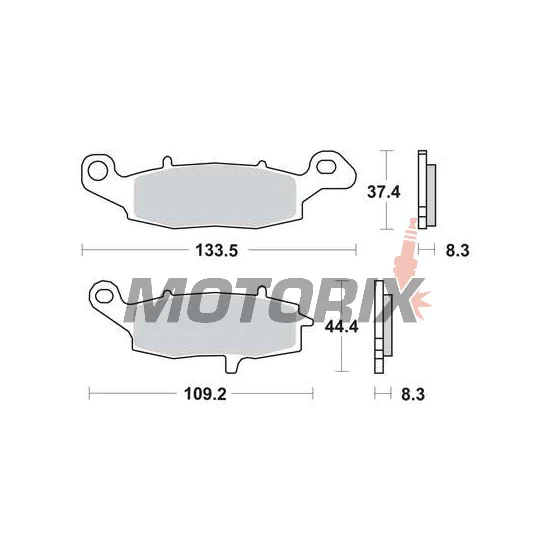 Brzdové destičky -TRW- MCB682, Kawasaki ER-5/ER-6, Versys, KLR, GPZ, Vulcan, Z750, Zephyr, ZR-7; Suzuki V-Strom, Bandit, GSX, GSR, SV650, Gladius, Intruder