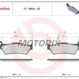 Brzdové destičky -BREMBO- 07BB04SD, Aprilia MX 125/Pegaso 650, Ducati Monster 696/800, Multistrada 620, Husqvarna CR/TE/WR 125-610, KTM EXC/SX 125-450, LC4/Adventure 640/950, Gas Gas EC 125-300, Suzuki Burgman 125, Yamaha Majesty 125, TT 600