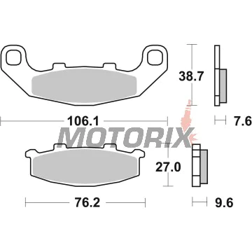 Brzdové destičky -BREMBO- 07KA11SA, Kawasaki EX/GPX/GPZ/KR-1/ZR/ZX-4/ZXR 250-550/500 Ninja/Xantus/Zephyr, Suzuki GSX/RG/RGV 1100/250