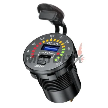 USB adaptér -4 RIDE- 12V, 20W, USB 3.0 + PD (Power Delivery - type C) 2 pinů - univerzální
