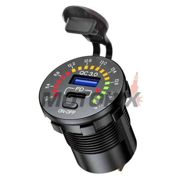 USB adaptér -4 RIDE- 12V, 20W, USB 3.0 + PD (Power Delivery - type C) 2 pinů - univerzální