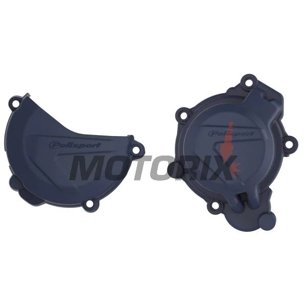 Sada chráničů víka spojky a víka statoru -POLISPORT- modré, HUSQVARNA TC; KTM SX, XC 125/150 2016-2018