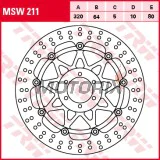Brzdový kotouč -TRW- MSW211, 320mm, Aprilia RS, RSV, Tuono, Shiver, Dorsoduro, Benelli TnT, Tornado, Ducati Monster, 748/916/996, SS, ST, KTM Duke, Super Duke, RC8, Moto Guzzi Griso, Breva, Norge, V11, Yamaha FZR, XJR, TDR