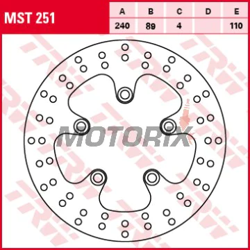 Brzdový kotouč -TRW- MST251, 240mm, Kawasaki J300 (2014-2018) + Suzuki GSF Bandit 600/650/1200 + GSX 600F/750/750F/1200 Inazuma/1300R Hayabusa + GSX-R 750/1100W + RF600R/900R + SV650/650S (1988-2007)
